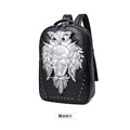 貓頭鷹骷髏頭3D立體圖騰酷炫後背包女包男包(金、銀、黑3色可選)171107008_1