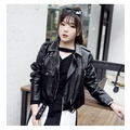 韓版大尺碼皮衣黑色夾克女外套修身顯瘦保暖防風(胸圍114公分也有尺碼) 171205004_1