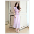 韓版立領收腰修身A字連衣裙190529004_1