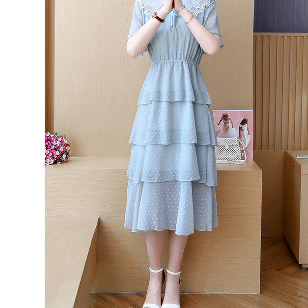 遮肚顯瘦中大尺碼蛋糕裙洋裝連身裙190601012