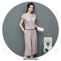 棉麻上衣闊腳褲二件套套裝女裝190601037_3