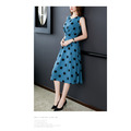 圓點點中大尺碼修身顯瘦洋裝連身裙190601035_2
