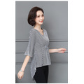 條紋喇叭袖雪紡衫女裝上衣夏裝Ｔ恤190601038