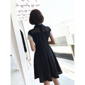 韓版新款明星同款有領時尚收腰修身A字連衣裙洋裝190727001_1