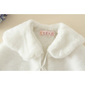 氣質款中大童白色毛毛保暖披肩/小外套_3