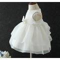 蝴蝶結款嬰兒滿月/周歲婚紗小禮服/公主蓬蓬裙/花童/生日禮服(白色)_2