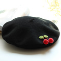 日系甜美秋冬羊毛呢櫻桃貝雷帽/親子帽 (6色)_6