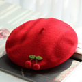 日系甜美秋冬羊毛呢櫻桃貝雷帽/親子帽 (6色)_4