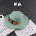 夏款韓版手工花朵渡假沙灘帽/遮陽帽(5色)_6