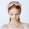 韓國粉色大花朵花環/髮飾/花童/禮服配飾(E款)