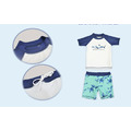 韓國外貿男童防晒泳衣泳褲+泳帽三件套裝(鯊魚款)_3