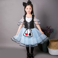 萬聖節cosplay藍色愛麗絲蓬蓬公主裙+髮飾