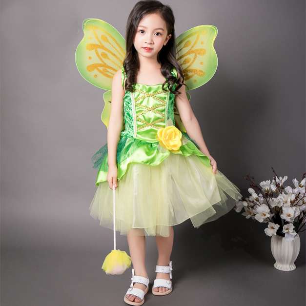 萬聖節cosplay精靈花仙子蓬蓬公主裙+翅膀(綠色)