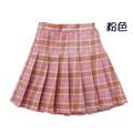 秋款韓版中大童防走光格子百褶裙(3色)_6