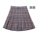秋款韓版中大童防走光格子百褶裙(3色)_5