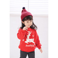 聖誕節聖誕麋鹿加絨紅色上衣/親子裝_1