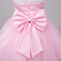 中大童腰間花朵純色婚紗燕尾款禮服/花童/公主裙(粉色)_5