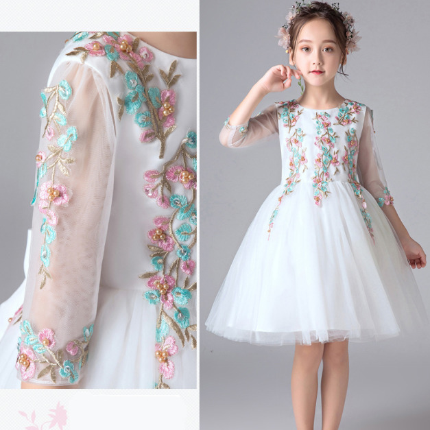 外貿韓版中大童彩色立體貼花公主裙/禮服