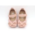 夏季新款韓版蕾絲蝴蝶結軟皮防滑寶寶學步鞋/皮鞋(粉色)