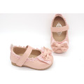 夏季新款韓版蕾絲蝴蝶結軟皮防滑寶寶學步鞋/皮鞋(粉色)_2