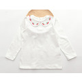 春裝韓版中大童全棉白色長袖上衣/內搭衣(貓咪/蜻蜓款)_3