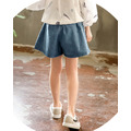 夏裝韓版中大童百褶牛仔短褲/裙褲_3