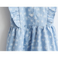 【韓國正品】夏裝中大童小花飛袖純棉藍色背心裙_8