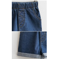 【韓國正品】夏裝中大童彈力卷邊牛仔短褲_10
