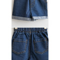 【韓國正品】夏裝中大童彈力卷邊牛仔短褲_11