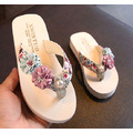 韓版時尚小碎花+粉藍花朵防滑夾腳拖鞋/沙灘鞋/親子款(3色)_5