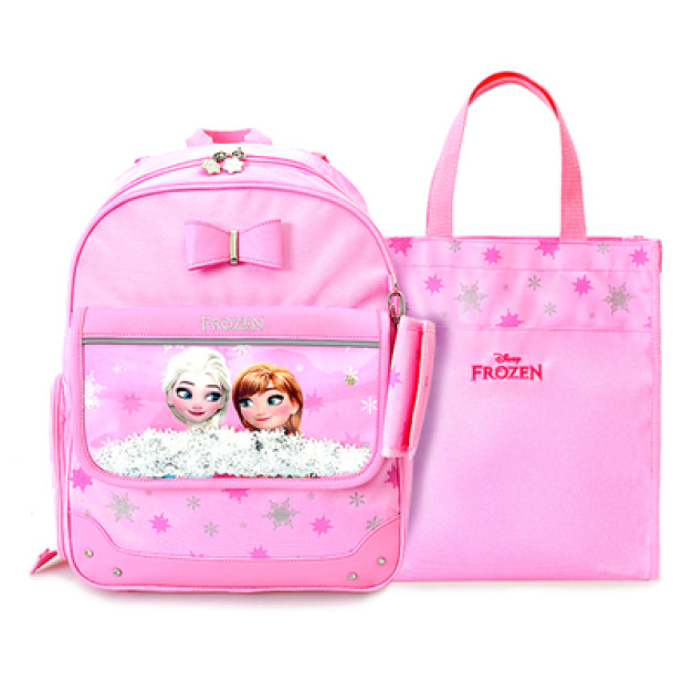 【韓國正品】Winghouse冰雪奇緣雪花小學生減壓護脊書包/雙肩包+手提袋