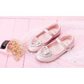 韓版真皮愛心閃亮公主鞋/娃娃鞋(粉色)_5
