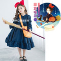 萬聖節日系魔女宅急便連衣裙+髮飾+斜揹包三件組