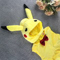 萬聖節cosplay男女童卡通皮卡丘黃色服裝+帽子_8