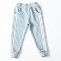 秋裝新款中大童線條休閒棉質長褲/運動褲(粉/黃/藍/灰)_6