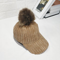 日系甜美秋冬燈芯絨米色毛球棒球帽/親子帽 (6色)_4