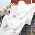 秋裝新款可愛娃娃領繡花純棉磨毛白色上衣(3款)