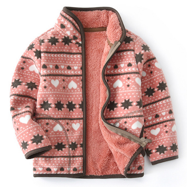 秋冬款韓版外貿搖粒絨加厚磚紅色連帽外套/夾克