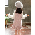 秋冬款韓版中大童小香風百褶背心裙(粉色)_1