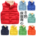 秋冬款韓版男女童加絨加厚保暖背心(共8色)