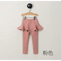 2022春裝款韓版中大童純色假二件棉質裙褲(5色)_5