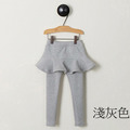 2022春裝款韓版中大童純色假二件棉質裙褲(5色)_3