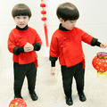 冬款男童中國風唐裝上衣+長褲二件套