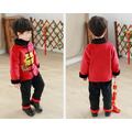 冬款新年男童中國唐裝立領繡花厚棉上衣+長褲套裝_2