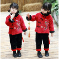 冬款新年男童中國唐裝立領繡花厚棉上衣+長褲套裝_4