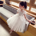 夏款韓版中大童燙銀網紗童話公主裙/禮服(白色)_2