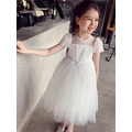 夏款韓版中大童燙銀網紗童話公主裙/禮服(白色)_1