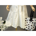 2021夏裝韓版中大童氣質款繡花方領白色公主裙_8