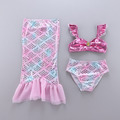 外貿款美人魚公主泳衣三件套/cosplay/比基尼泳裝(粉色)_12