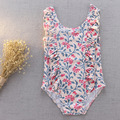 外貿款小碎花公主花邊連身泳衣/吊帶泳裝